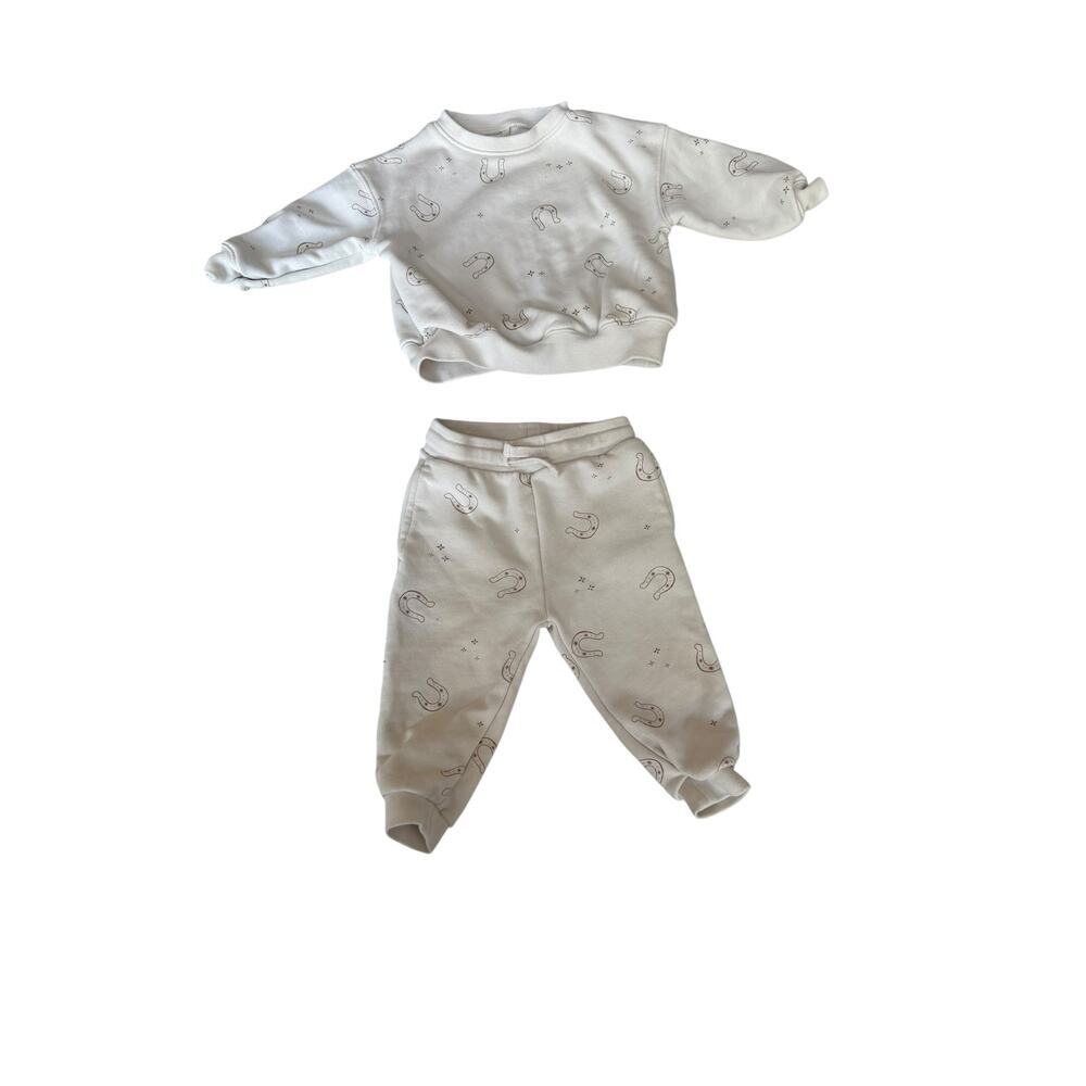 Rylee + Cru Baby Dreams of Horseshoe Long Sleeve Tee Pant Set Size 6-12 M